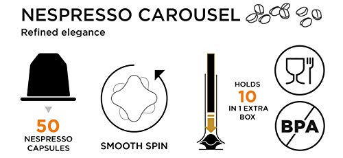 Prepara Espresso Carousel for 50 Capsules, Spins 360-degrees, Small, Black