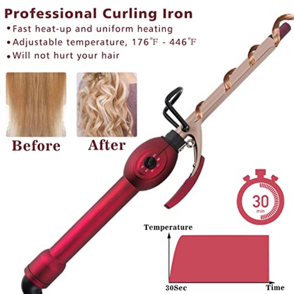 BlueTop Mini Curling Wand 13mm Small Curling Irons for Short Hair, Small  Barrel Thin Wand Curler