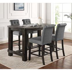 Roundhill Furniture Dining Kitchen, Roundhill Furniture Biony Fabric Dining Chairs With Nailhead Trim Set Of 2