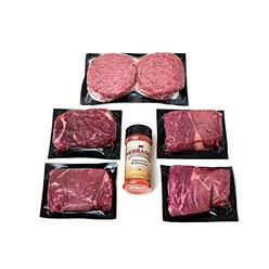 Nebraska Star Beef Aged Angus Top Sirloin and Premium Ground Beef Patties by Nebraska Star Beef - All Natural Hand Cut and Trimmed and Includes Sea
