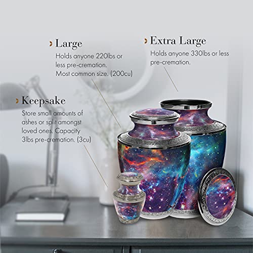 Commemorative Cremat Cosmic Galaxy Cremation Urns for Human Ashes Adult for Funeral, Burial, Niche, or Columbarium Cremation - Urns for Adult Ashes -