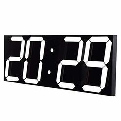 Goetland 17-3/5 inches Jumbo Wall Clock LED Digital Multi Functional Remote Control Countdown Timer Temperaturer, White Digital 