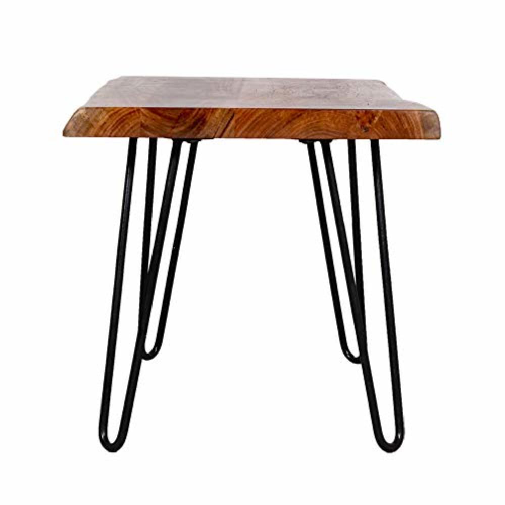 Alaterre Furniture Hairpin Natural End Table, Live Edge
