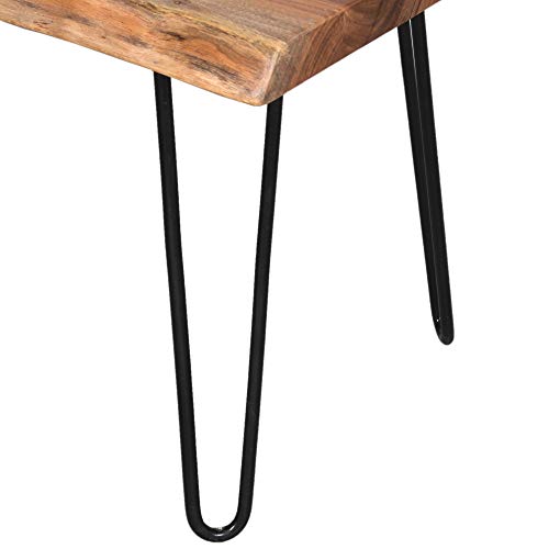 Alaterre Furniture Hairpin Natural End Table, Live Edge