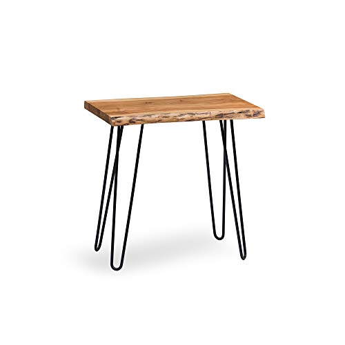 Alaterre Furniture Hairpin Natural Live Edge End Table, Natural