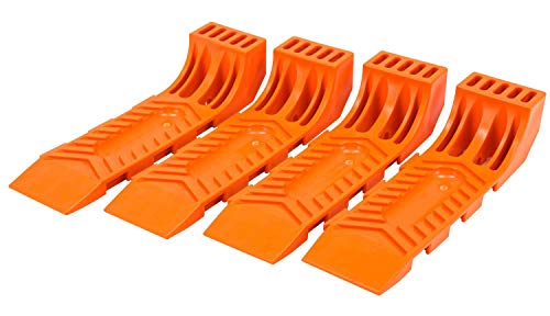 Mytee Products Interlocking Tire Skates for Tow Truck Wrecker Rollback Carrier Safety Orange (4pc Set)