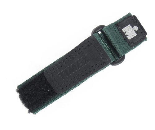 TIMEX Womens 12-16MM Black Green Hook & Loop Nylon Ironman Expedition Fast WRAP Sport Watch Band Strap