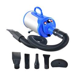 Shelandy 3.2Hp Stepless Adjustable Speed Pet Hair Force Dryer Dog Grooming Blower With Heater(Blue)