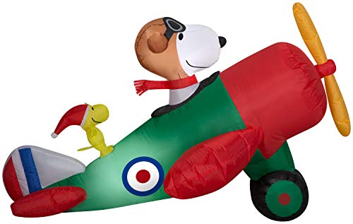 Gemmy Christmas Airblown Inflatable 4.5 Snoopy in Airplane Scene