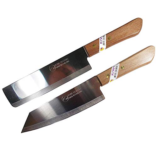 KIWI Knife Cook Utility Knives Cutlery Steak Wood Handle Kitchen Tool Sharp Blade 6.5" Stainless Steel 1 set (2 Pcs) (No.171,172