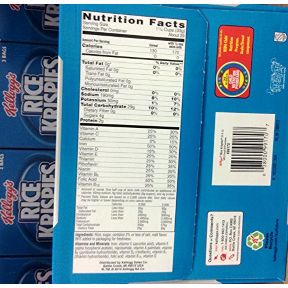 Rice Krispies Kelloggs Rice Krispies Toasted Rice Cereal ...