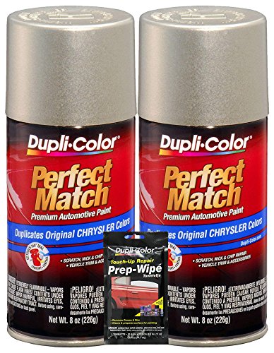 Dupli-Color Driftwood Satin Metallic Perfect Match Automotive Paint for Chrysler Vehicles - 8 oz, Bundles with Prep Wipe (3 Item