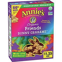 Annie's Homegrown Annies Organic Whole Grain Chocolate Chip Bunny Grahams Snacks, 11.25 oz