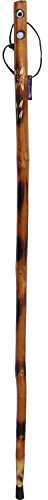 SE Wooden Walking/Hiking Stick with Built-in Compass and Thermometer, 55" - WS625-55CT