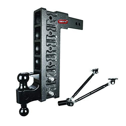 Gen-y Hitch Drop Hitch 2.5" Receiver Class V 21K Towing Hitch GH-626, Combo Includes Dual Hitch Ball, Pintle Lock, Stabilizer Kit & 2 Hitch 