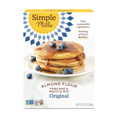Simple Mills Almond Flour Pancake Mix & Waffle Mix, Gluten Free, Made with whole foods, (Packaging May Vary), 10.7 Ounce (Pack o