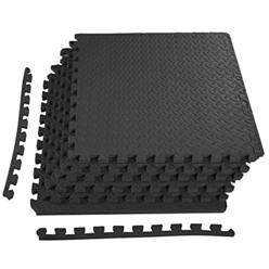 BalanceFrom Puzzle Exercise Mat with EVA Foam Interlocking Tiles (Black)