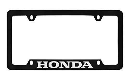 Honda Workmark Black Coated Zinc Bottom Engraved License Plate Frame Holder