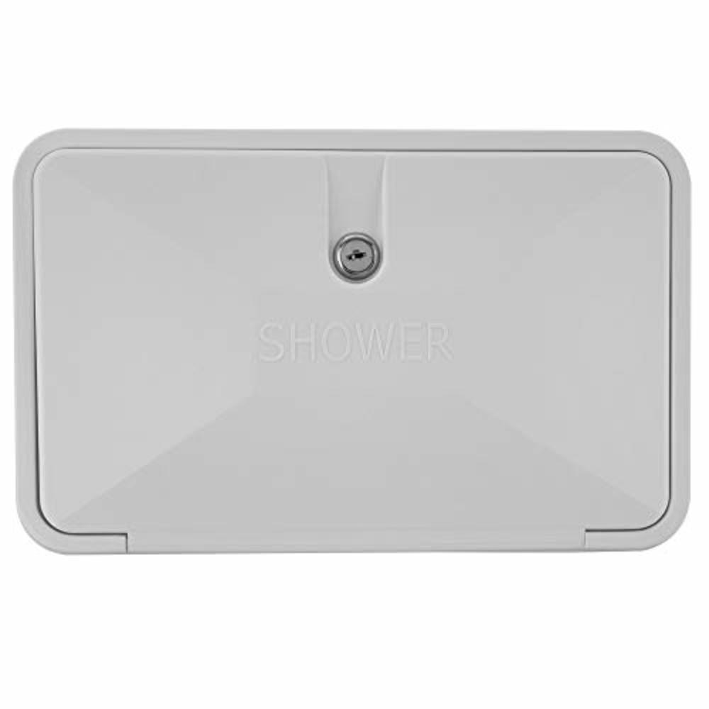 RecPro RV Exterior Shower Box Kit Faucet Hose Camper Trailer Cowboy Shower White