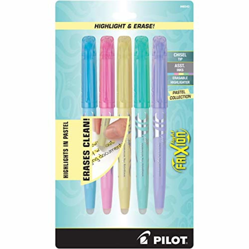 Pilot Automotive PILOT FriXion Light Pastel Collection Erasable Highlighters, Chisel Tip, Assorted Color Inks, 5-Pack (46543)