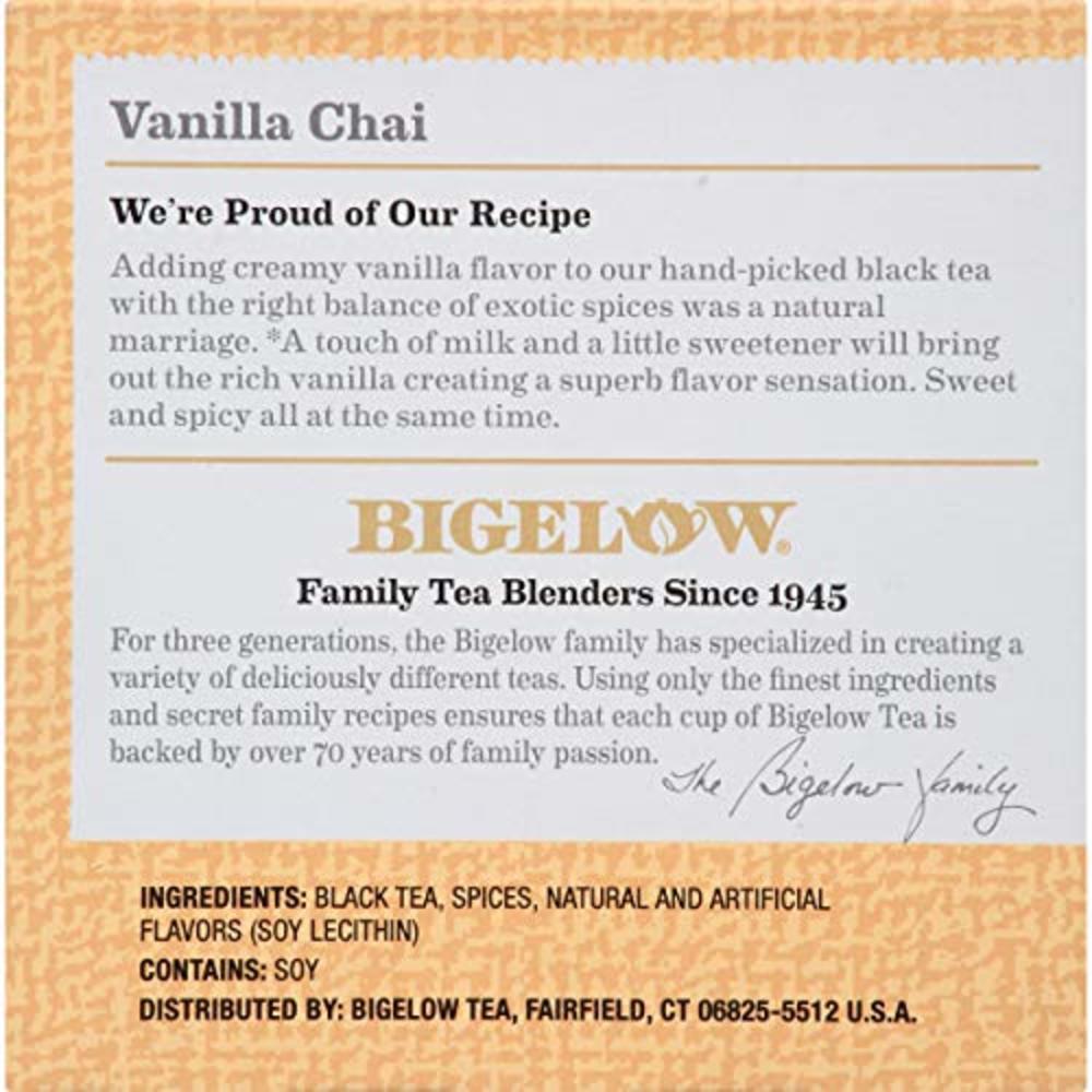 Bigelow Tea Bigelow Vanilla Chai Black Tea Keurig K-Cup Pods, 12 Count Box (Pack of 6), Caffeinated Black Tea, 72 K-Cup Pods Total