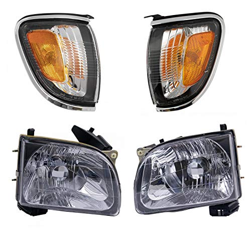 1A Auto Headlight & Corner Light Lamp Chrome Trim Kit Set of 4 for 01-04 Toyota Tacoma