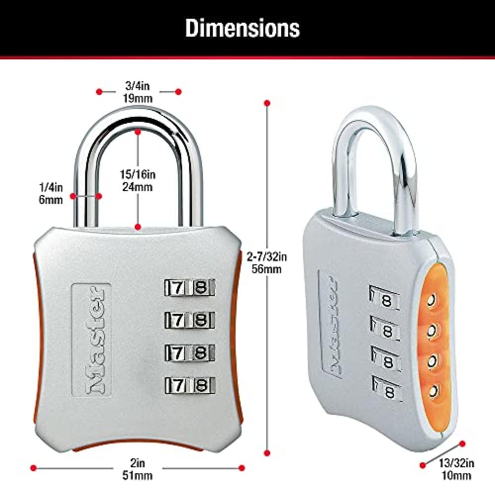 Master Lock 653D Locker Lock Set Your Own Combination Padlock, 1 Pack, Assorted Colors