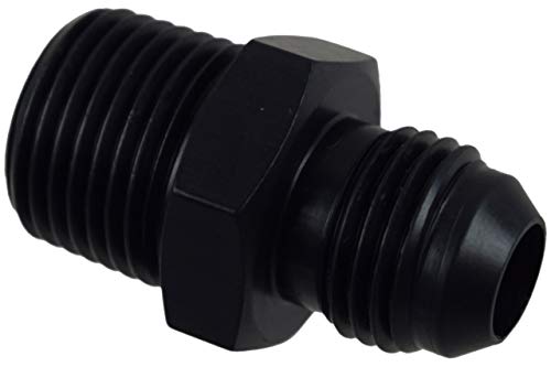 ICT Billet Straight -6AN Flare Male to 3/8" NPT Taper Pipe Thread Adapter Fitting 6 AN Black Anodized Billet Aluminum Plumbing P