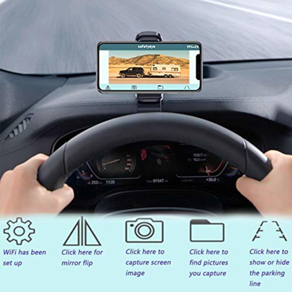 EWAY WiFi Magnetic Hitch Wireless Backup Rear/Front View Camera Rechargeable Battery for Easy Hitching of Gooseneck Horse Boat T