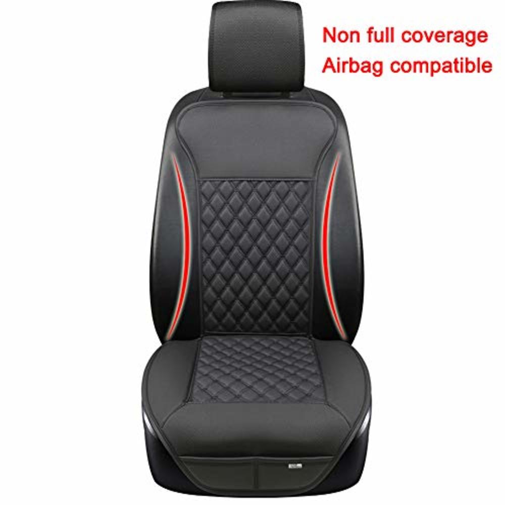 Black Panther Car Seat Cover,Breathable Universal PU Front Car Seat Protector,Non-Wrapped Bottom with Backrest (1PC-Black)