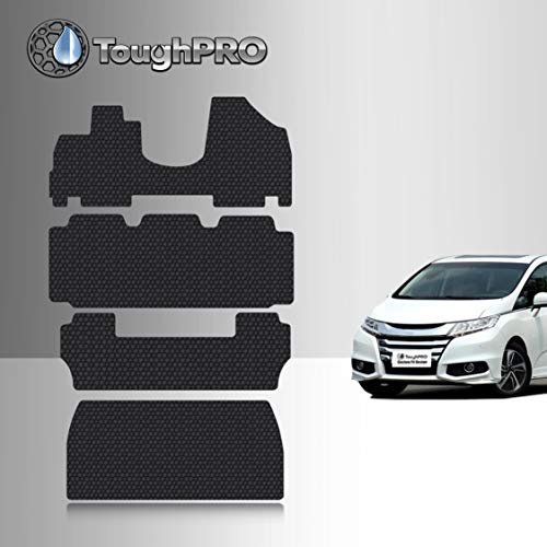 TOUGHPRO Floor Mats Accessories 1st + 2nd + 3rd Row + Cargo Mats Accessories Compatible with Honda Odyssey (8 Seater) All Weathe