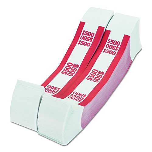 MMF Industries Self-Adhesive Currency Straps, Red, 500 in $5 Bills, 1000  Bands per Box (216070F07)