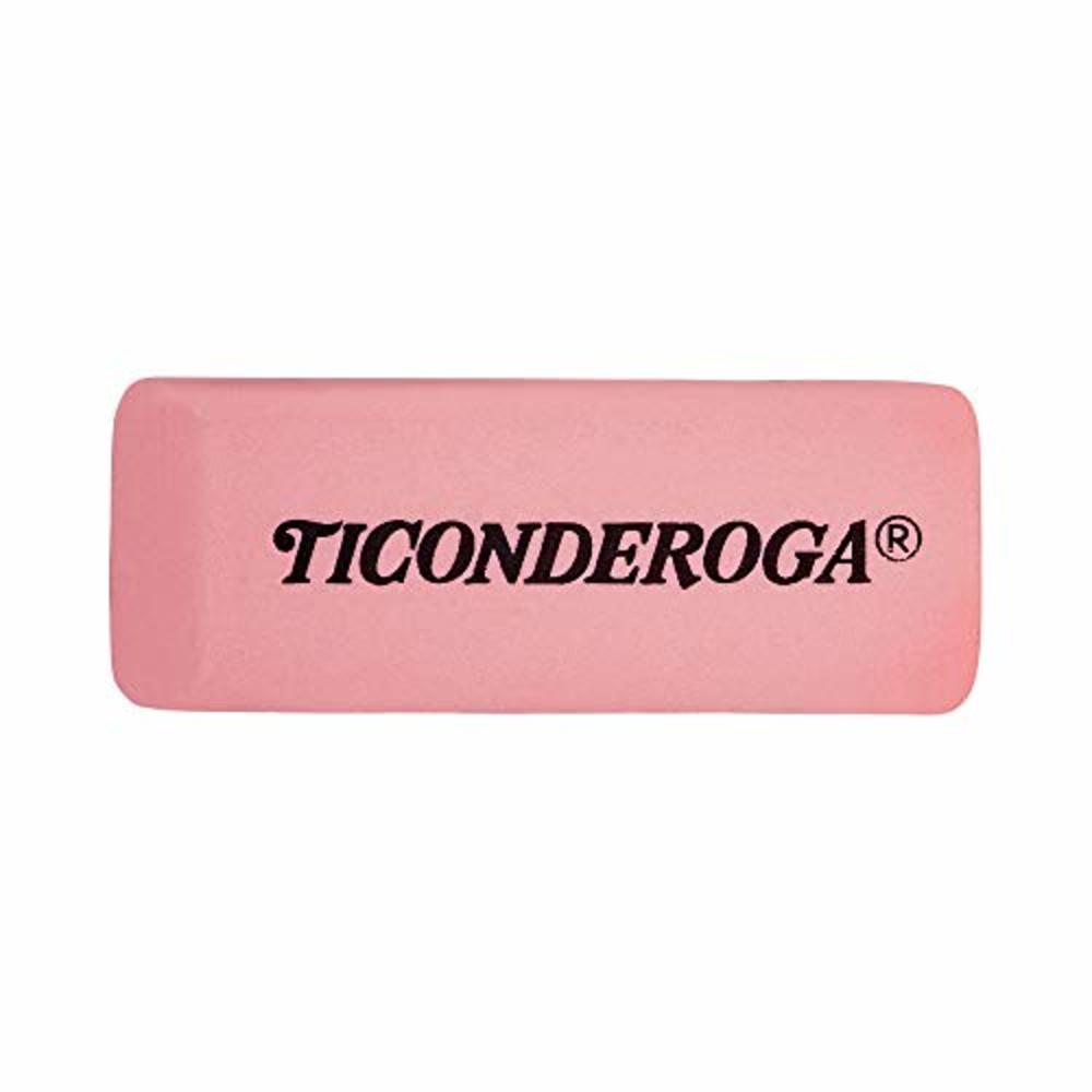 TICONDEROGA Pink Carnation Erasers, Wedge, Medium, Pink, 3-Pack (X38943)