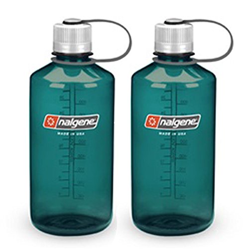 Nalgene Tritan 1-Quart Narrow Mouth BPA-Free Water Bottle (Green Set of 2)