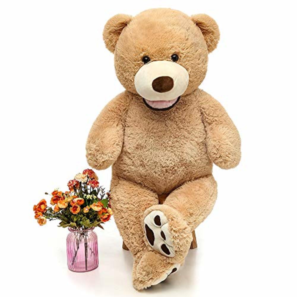 MaoGoLan Giant Teddy Bears Large Plush Stuffed Animals Toy with Footprints Big Teddy Bear for Girlfriend Children 39 Inch,Light 