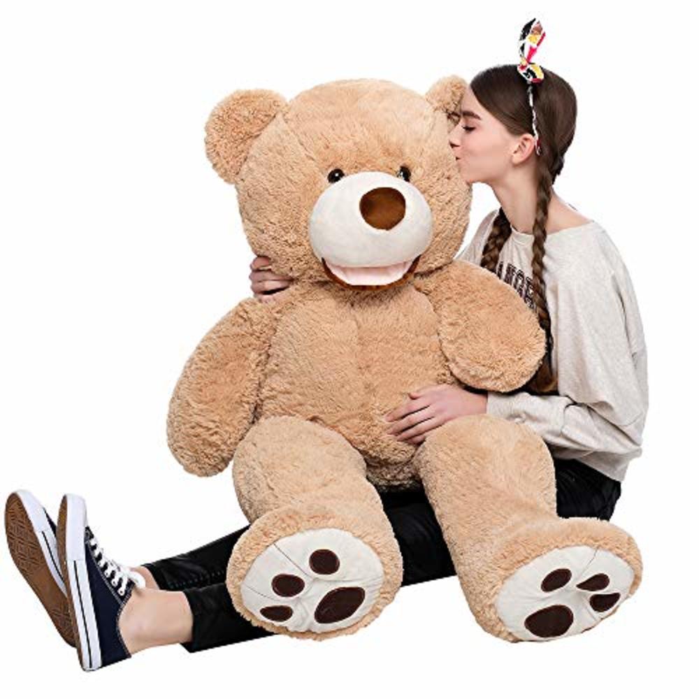 MaoGoLan Giant Teddy Bears Large Plush Stuffed Animals Toy with Footprints Big Teddy Bear for Girlfriend Children 39 Inch,Light 