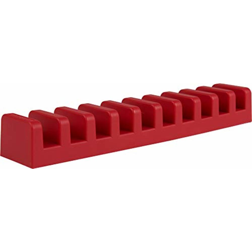 Magnetic 15-Slot Screwdriver & Wrench Rack – Red Universal Tool Organizer For Mechanics