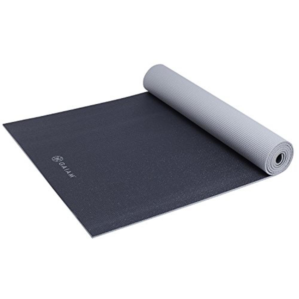 ATHLETIC YOGA Gaiam Athletic Yoga Series dynaMAT Xtra-Wide Mat, Black/Gray, 5mm
