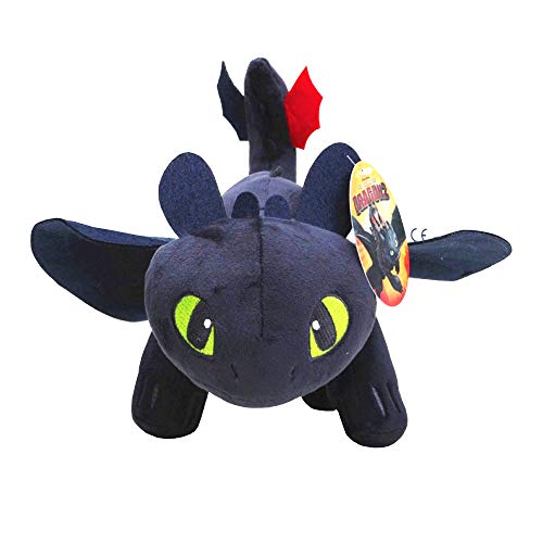 YUESUO How to Train Your Dragon Night Fury Toothless Night Fury Stuffed Animal Plush Doll Toy Dragons Defenders of Berk 10inch
