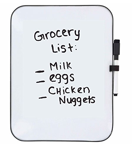 A&T Designs 8.5" x 11" Mini Dry Erase Board and Marker with Magnet Back (Black & White) Hangs Vertically Or Horizontally (Locker, Student, T