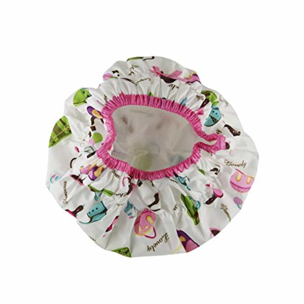 Betty Dain Reusable Shower Cap & Bath Cap, Lined, Oversized Waterproof Shower Caps Large Designed for All Hair Lengths with PEVA Lining & E