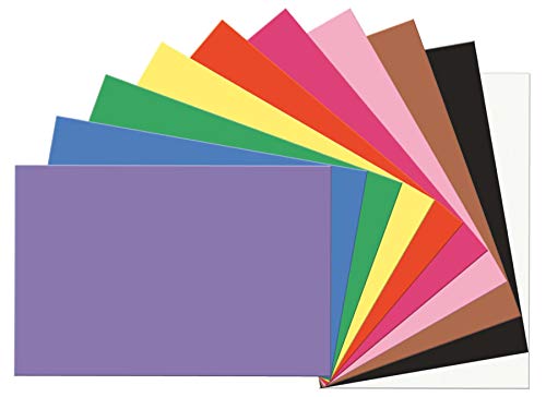 SunWorks Construction Paper, 10 Assorted Colors, 12" x 18", 100 Sheets