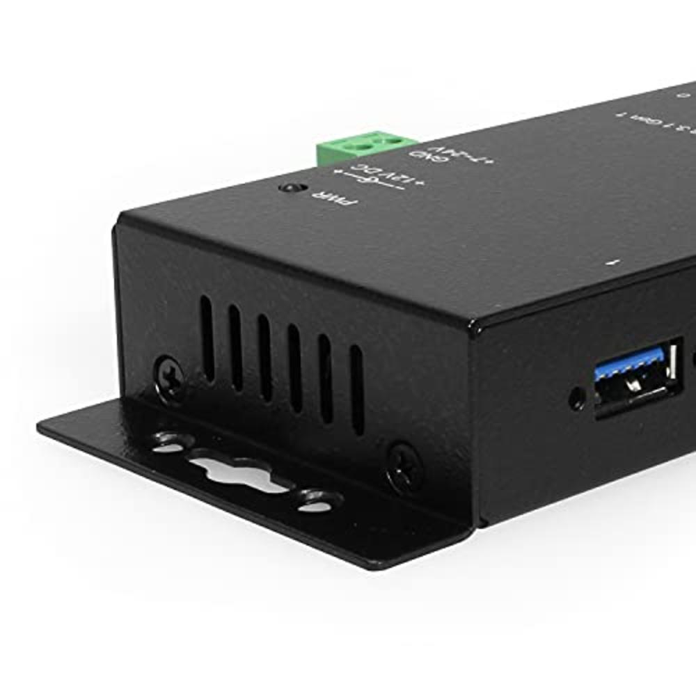 Coolgear USB 3.0 4-Port Industrial Hub Metal Case with Screw Lock Cable Option