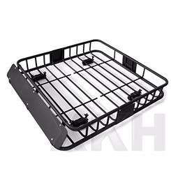 XKH-MOTO XKH- Black Universal Roof Rack Cargo Car Top Luggage Holder Carrier Basket Travel SUV [B077HJL6NF]