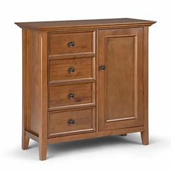 SimpliHome Simpli Home Amherst Medium Wood Storage Cabinet in Light Golden Brown