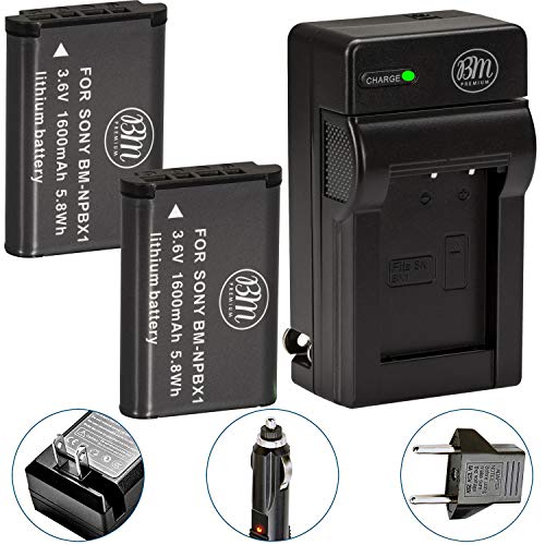 BM Premium 2 NP-BX1 Batteries and Charger for Sony CyberShot DSC-RX100, RX100 II, RX100 III, RX100 IV, RX100 V, RX100 VI, RX100