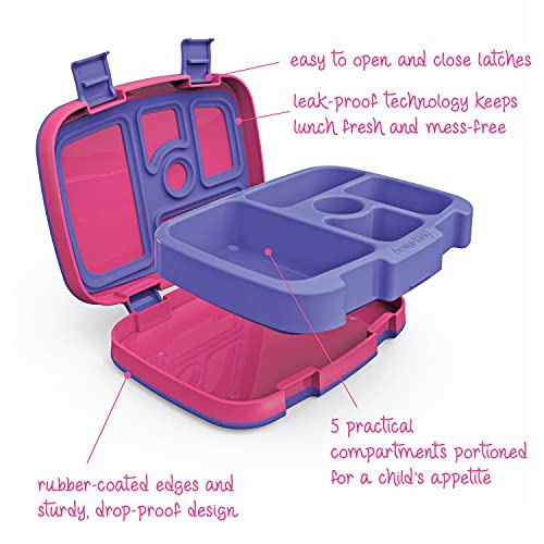 Bentgo Kids Brights ãƒ»Leak-Proof, 5-Compartment Bento-Style Kids Lunch Box ãƒ»Ideal Portion Sizes for Ages 3 to 7 ãƒ»BPA-Free, 