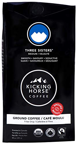 Three Sisters, Kicking Horse Coffee, Medium Roast, Ground, 10 oz - Certified Organic, Fairtrade, Kosher Coffee
