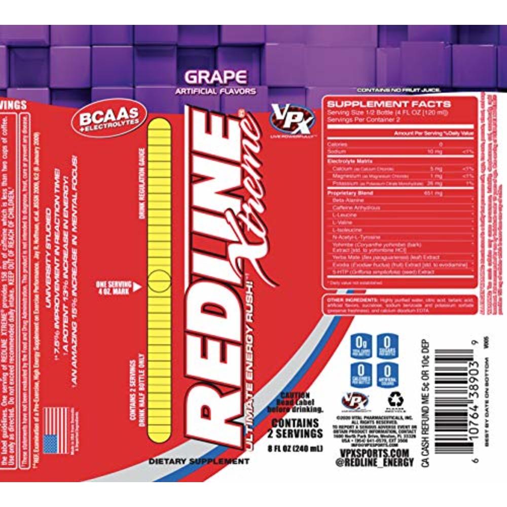 vpx Redline Xtreme, Grape, 8 Oz Bottles, 24Count