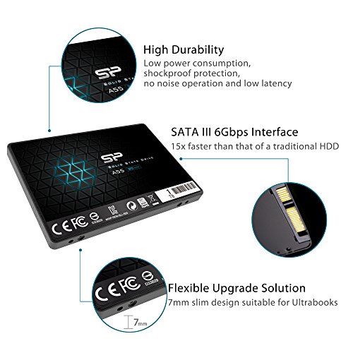 SP 1TB SSD 3D NAND A55 SLC Cache Performance Boost SATA III 2.5" 7mm (0.28") Internal Solid State Drive (SP001TBSS3A55S25)